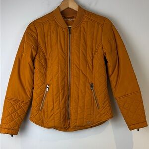 Ilse Jacobsen Orange Quilted Bomber Jacket Size 38